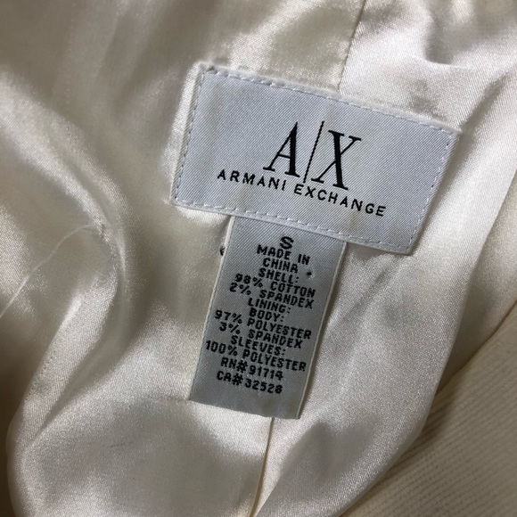 ARMANI EXCHANGE WOMEN’S IVORY BLAZER SIZE SMALL - Picture 6 of 8